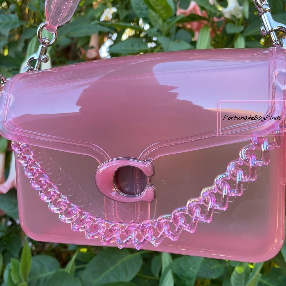 Hot Pink TRIPLE HEARTS Novelty Resin Bag Strap Purse Chain Girly Cute Kawaii Y2K - Picture 7 of 11